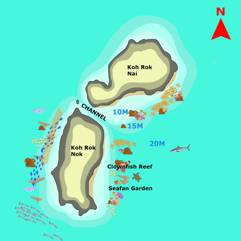 Phuket Dive Guide : Koh Rok dive site maps
