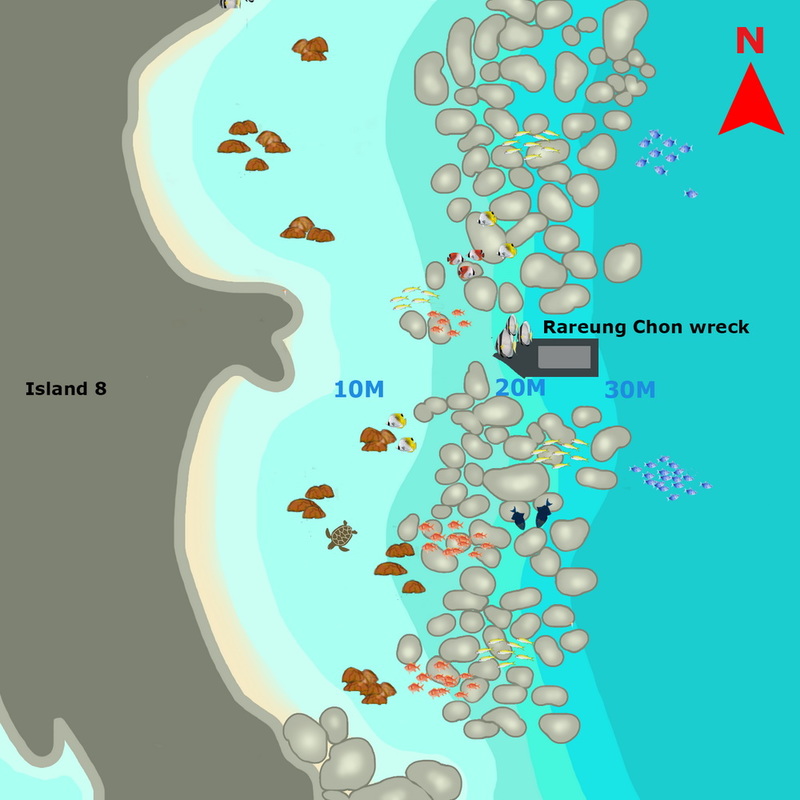 Similan islands scuba diving map Beacon reef